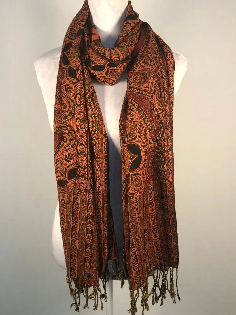 Oversized Paisley Jacquard Wrap Shawl | 86